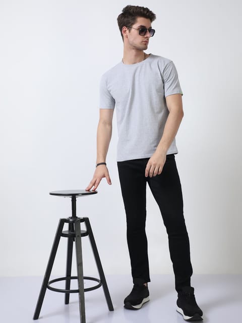 Sustainable Crew Neck T-shirt - Grey Melange