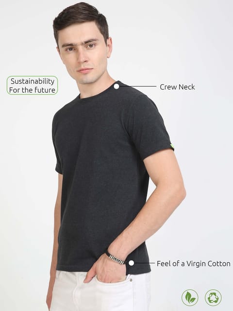 Sustainable Crew Neck T-shirt - Charcoal