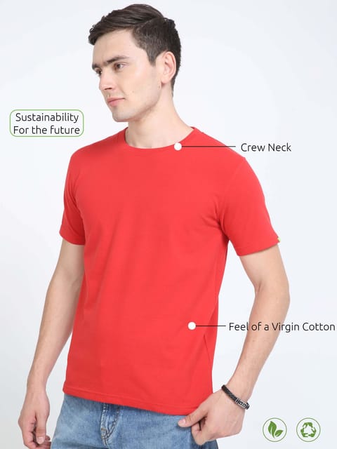 Sustainable Crew Neck T-shirt - Red