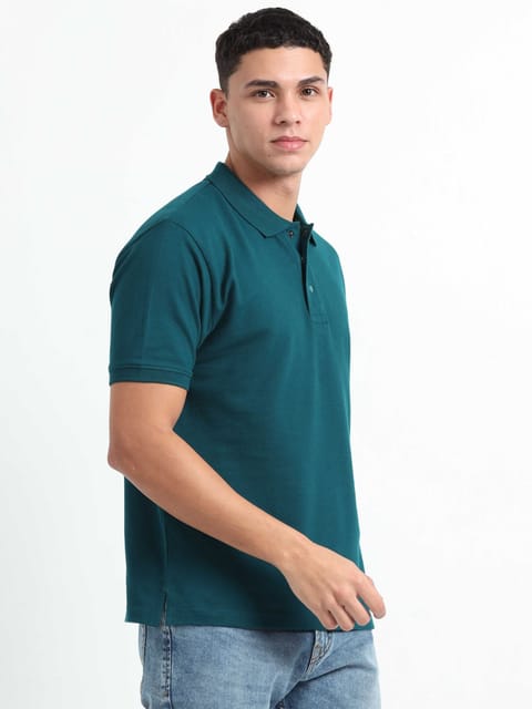 Caslay Organic Cotton - Petrol Polo T-Shirt
